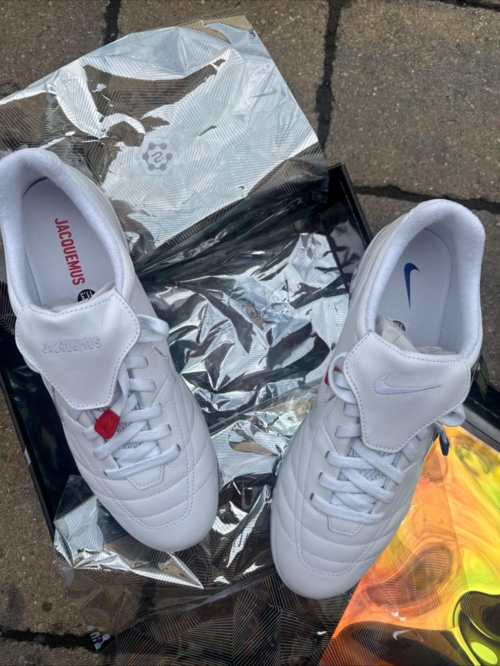 Nike x Jacquemus White Men's Leather Athletic Sneakers